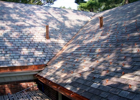 Copper gutter, soil pipe flashing and snowguards